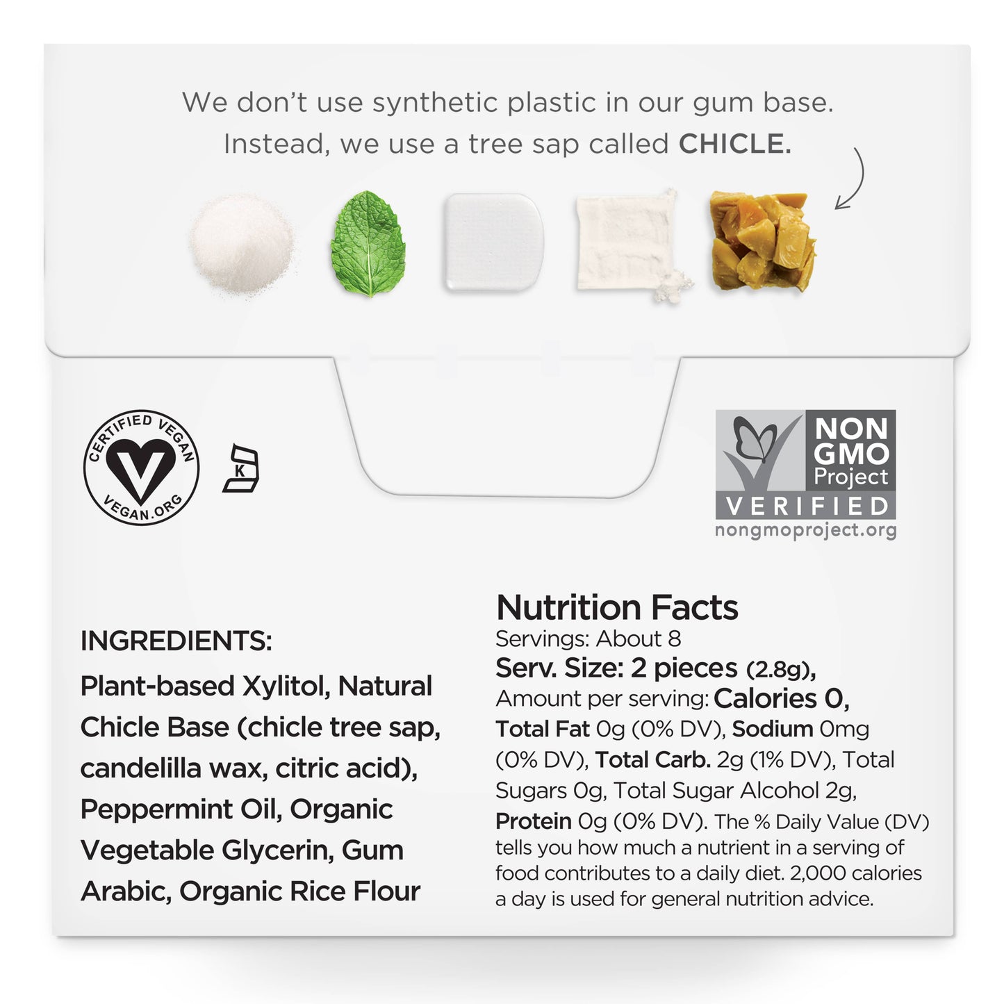Sugar Free Peppermint Natural Chewing Gum